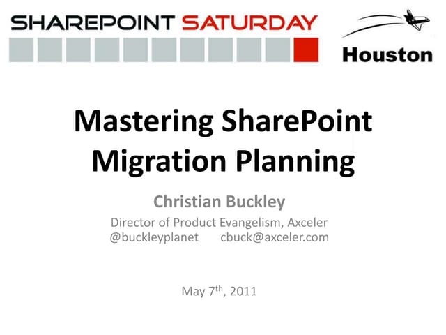 SPSHOU - Mastering SharePoint Migration Planning