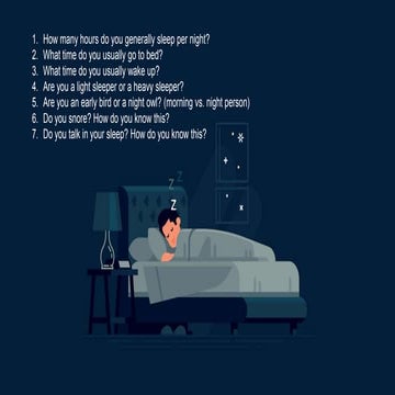 Topic: Sleep-Speaking Questions for Warm-ups