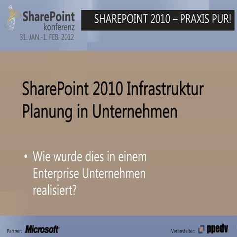 SharePoint 2010 Infrastruktur Planung in Unternehmen