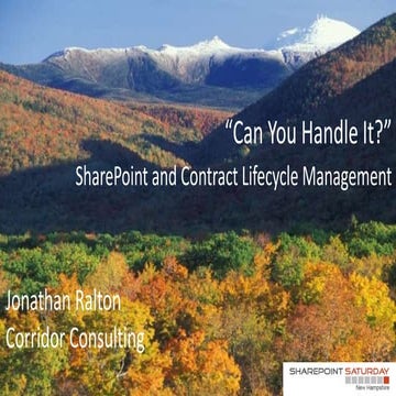SPSNH12 - SharePoint + Contract Management