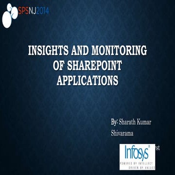 Insights and Monitoring of SharePoint Applications