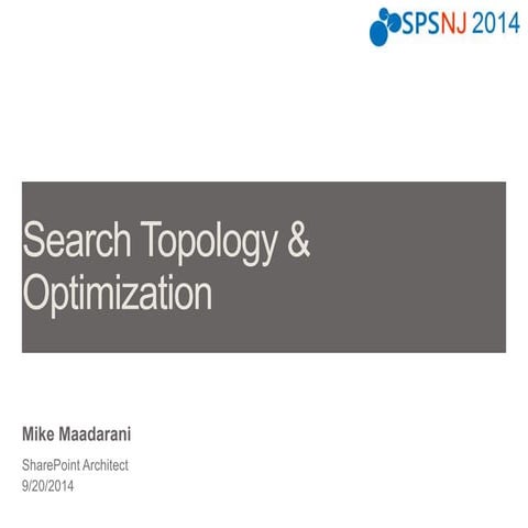 #SPSPhilly search topology & optimization