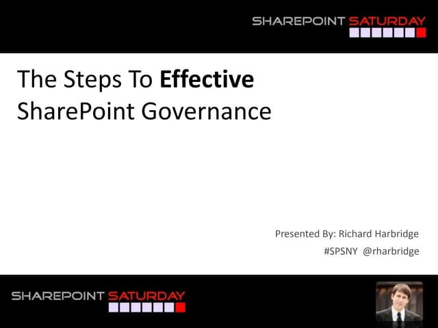 The Steps To Effective Governance - SharePoint Saturday New York