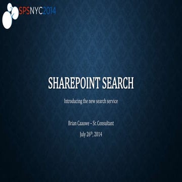 SharePoint Search - SPSNYC 2014
