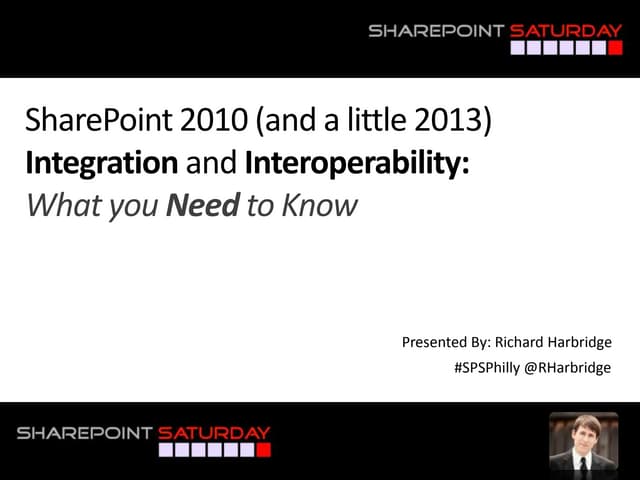 SharePoint Integration and Interoperability - SharePoint Saturday Philly