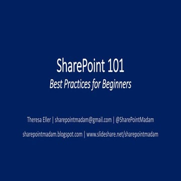 SPSSA SharePoint 101 Best Practices