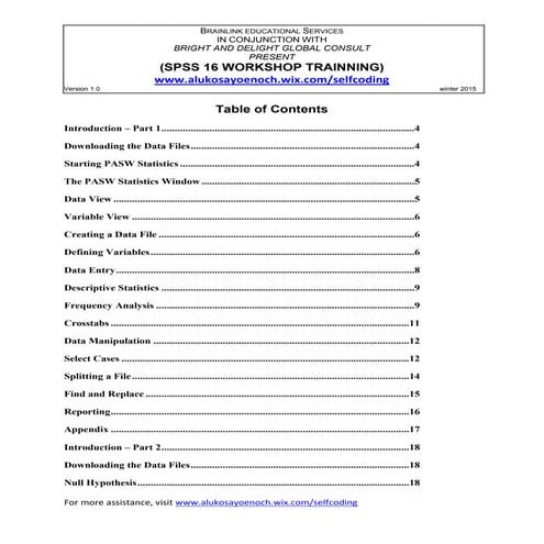 Spss student outline course