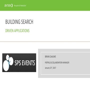 Building Search Driven Applications
