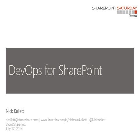 DevOps for SharePoint (What, Why, How)
