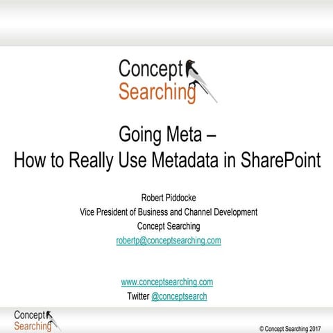 SharePoint Saturday Toronto - Going Meta – How to Use Metadata in SharePoint ...