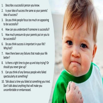 Topic: Success-Speaking Questions for Warm-ups