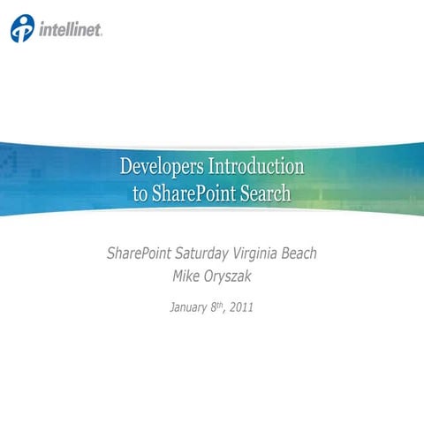 Spsvb   Developer Intro to SharePoint Search
