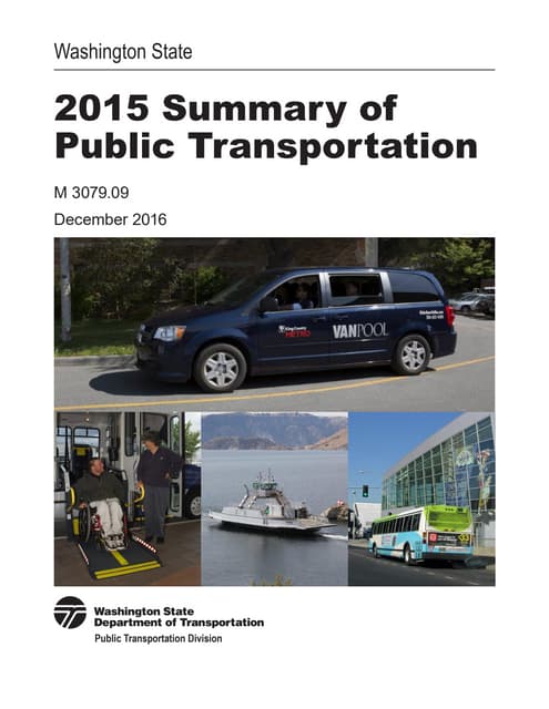WSDOT 2015 Summary of Public Transportation