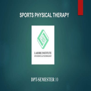sports physical therapies for athletes and players | PPTX