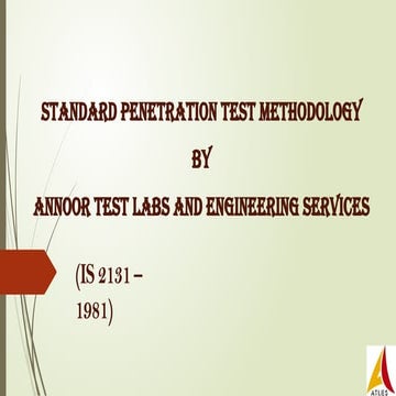 Standard penetration test(spt) | PPTX