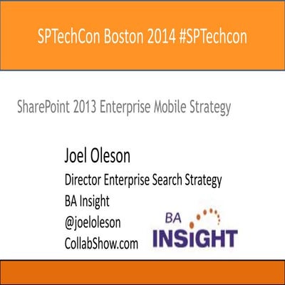 2014 SharePoint Enterprise Mobile Strategy