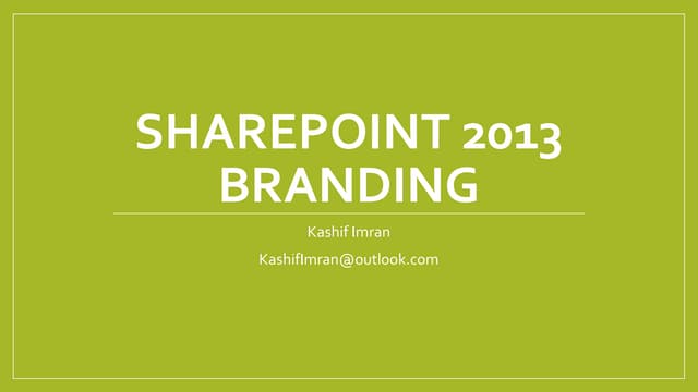 SharePoint 2013 Branding
