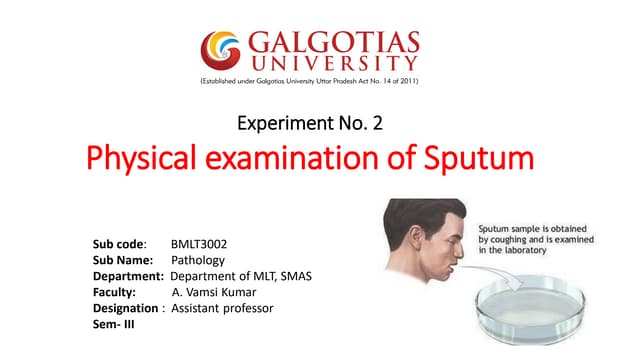 Sputum examination