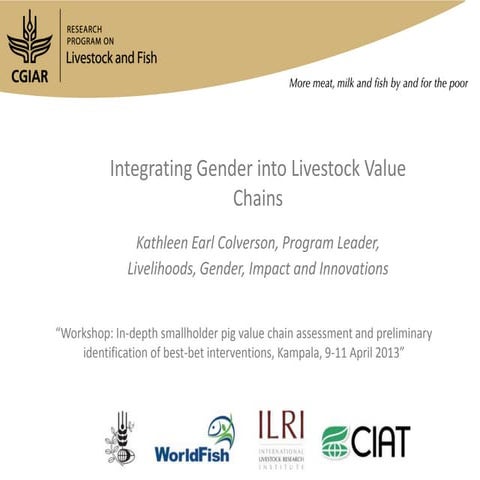 Integrating gender into livestock value chains