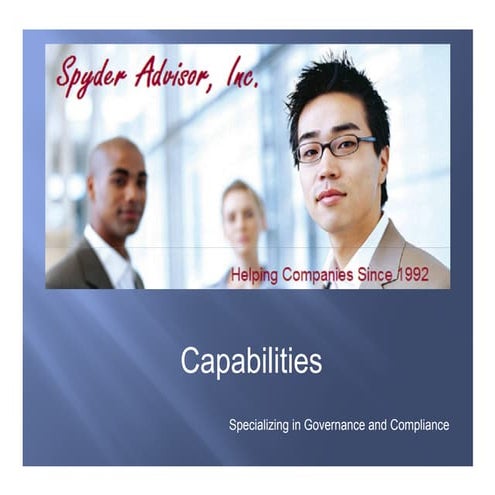 Spyder Advisor Capabilities