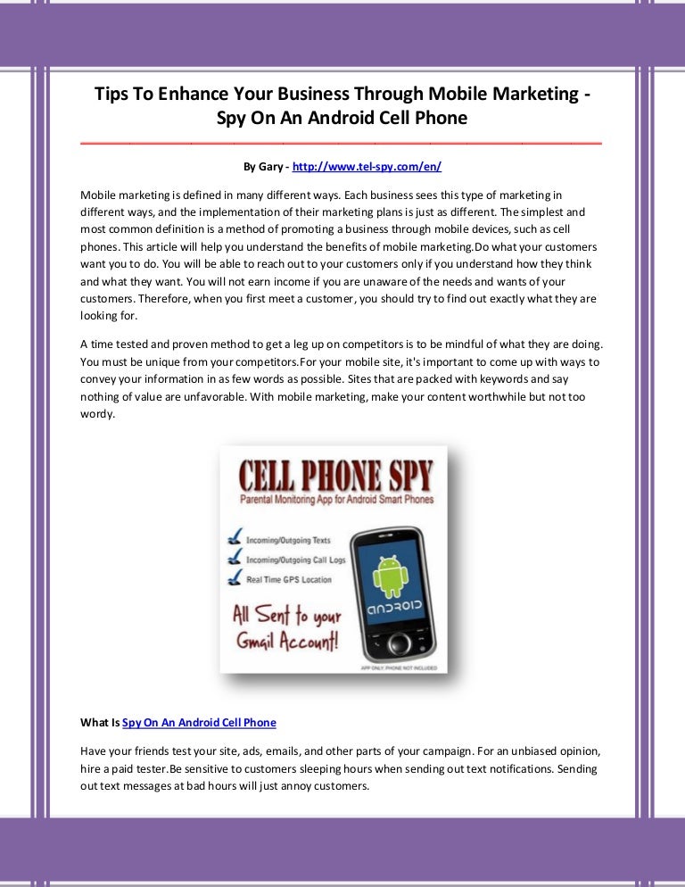 Spy On An Android Cell Phone