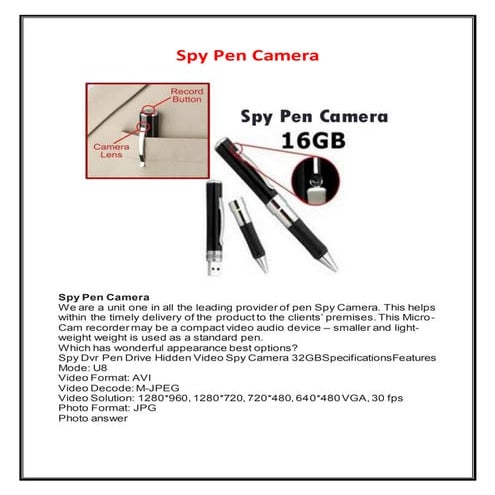 Wireless Spy Camera pen users manual | DOC