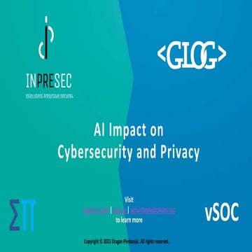 [DSC Europe 23][AI:CSI]  Dragan Pleskonjic - AI Impact on Cybersecurity and P...