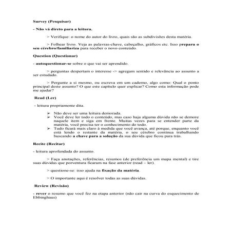 SQR3 técnica de estudos