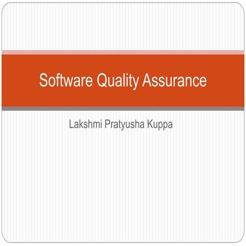 Software Quality Assurance