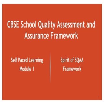 School Quality assessment & Assurance Framework | PPTX