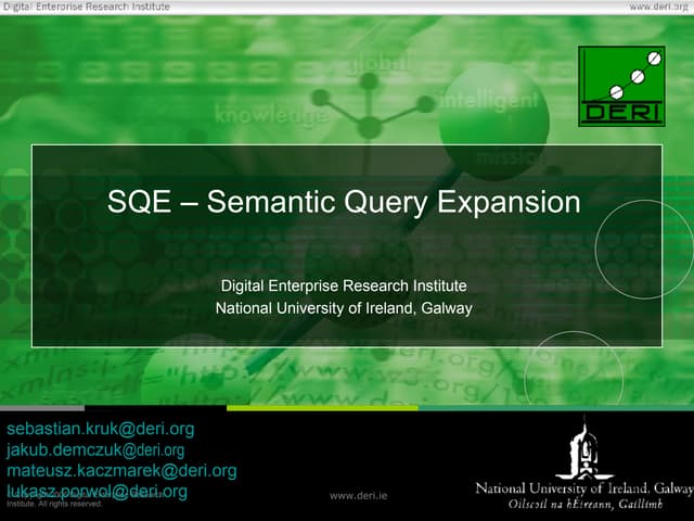 SQE - Semantic Query Expansion
