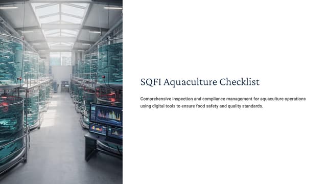 SQFI Aquaculture Checklist with eAuditor Audits & Inspections | PDF