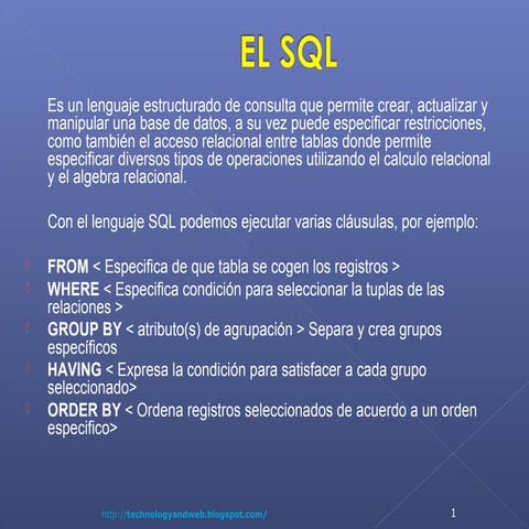 Sql Lenguaje Estructurado de Consulta
