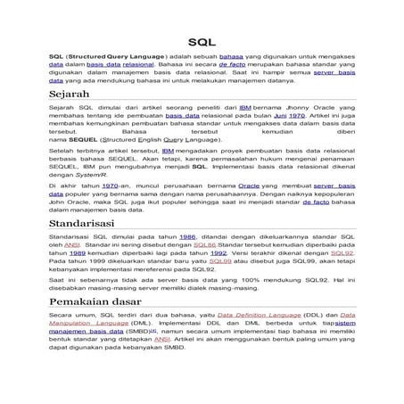 Sql | DOCX