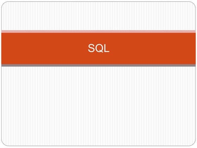 Sql tutorial