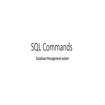 Comprehensive Overview of SQL Commands and Database Operations | PPTX
