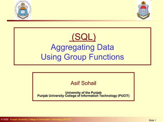 Data Base Management Slides SQL with example