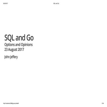 Sql and Go