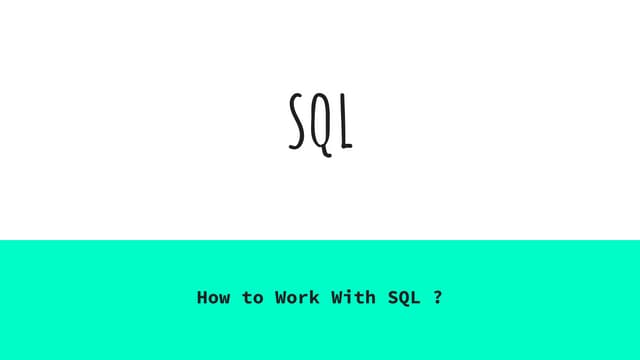 Sql basics