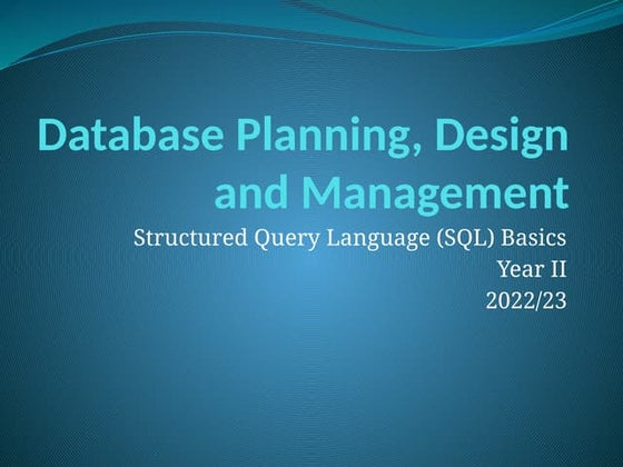 SQL(DDL & DML) | PPT
