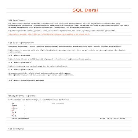 Sql dersi