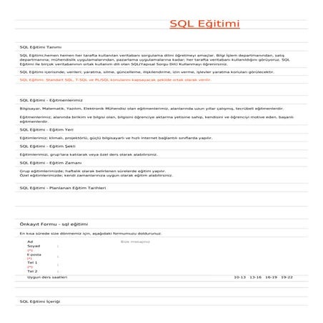 Sql egitimi