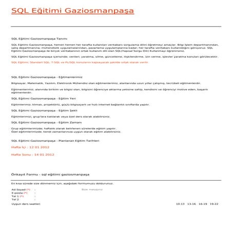Sql egitimi-gaziosmanpasa