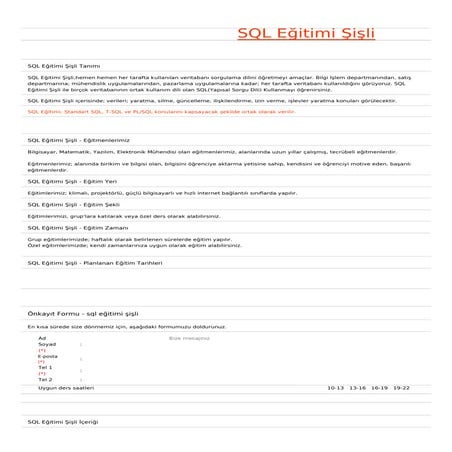 Sql egitimi-sisli
