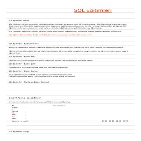 Sql egitimleri