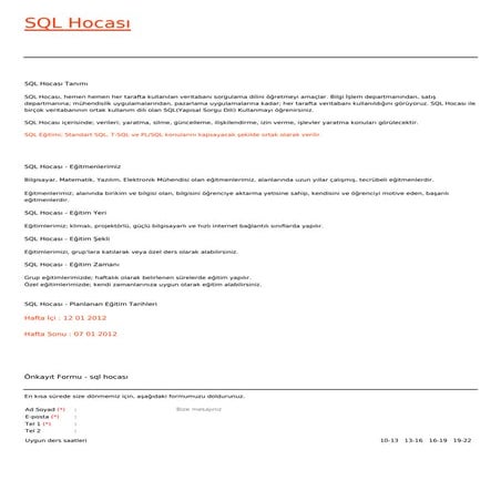 Sql hocasi