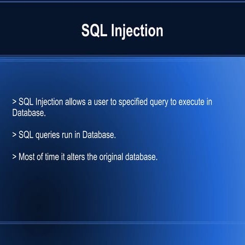 Sql injection presentation | PPT