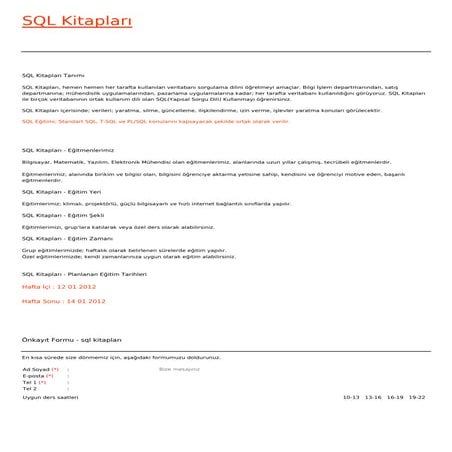 Sql kitaplari