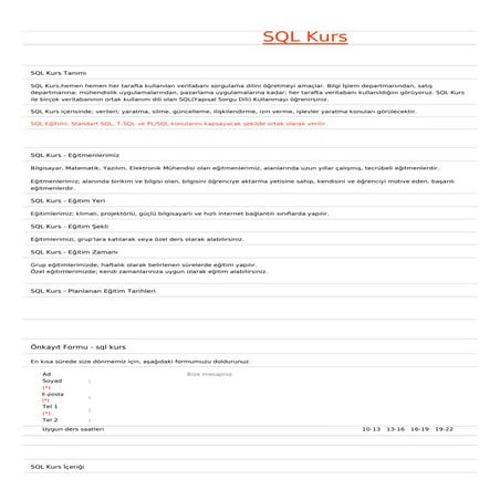 Sql kurs
