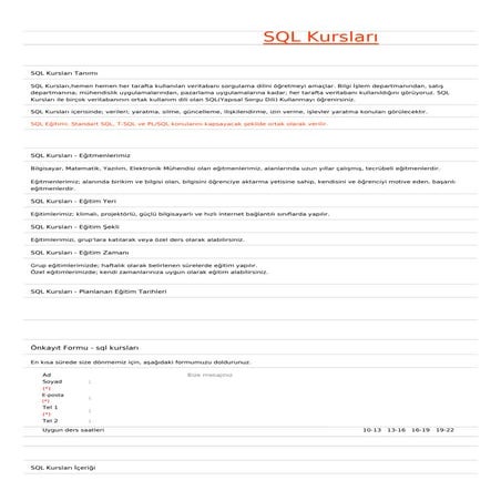 Sql kurslari